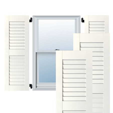 12W X 35H Exterior Real Wood Pine Open Louvered Shutters, Primed PR